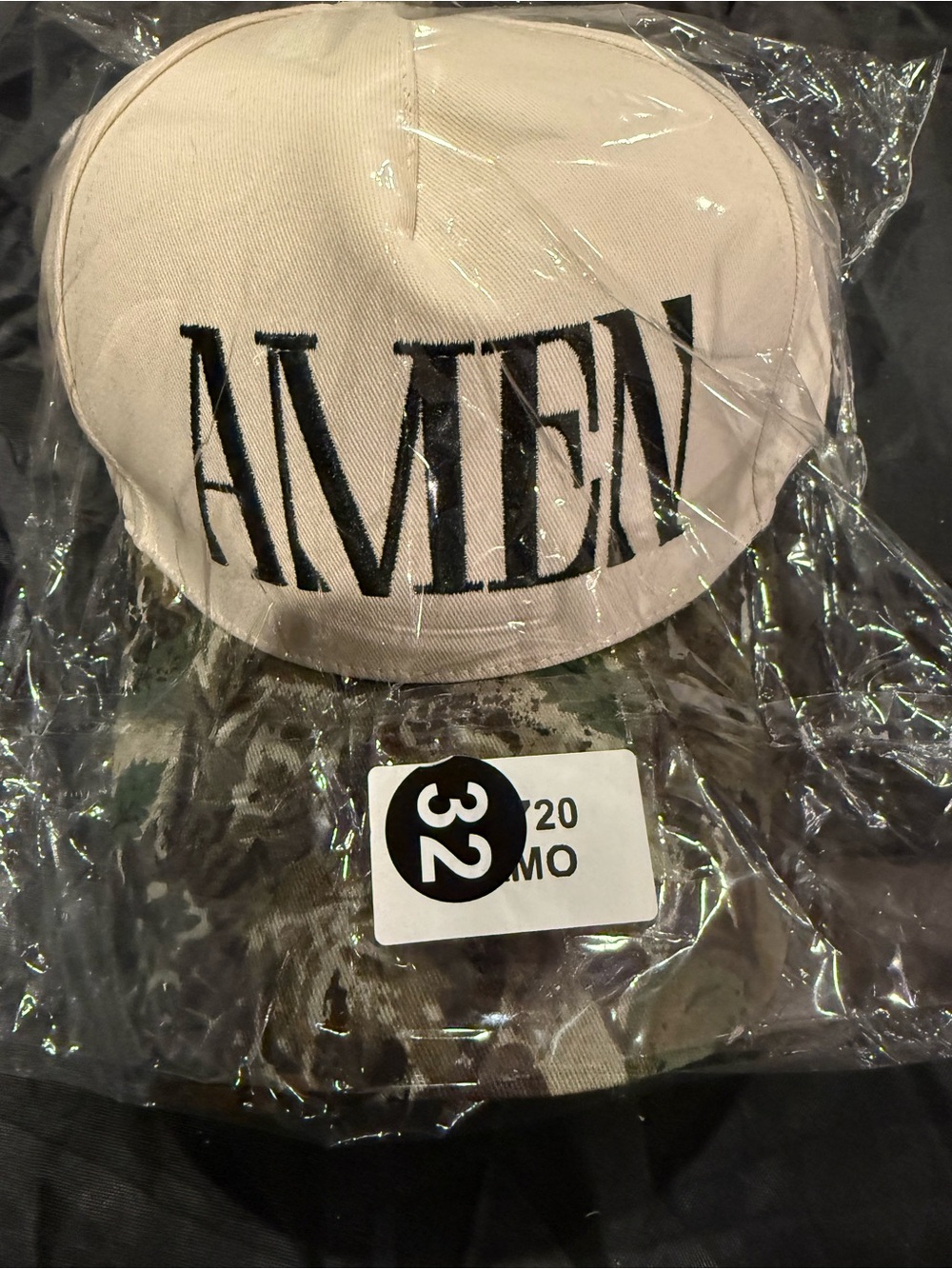 Amen Embroidered Two-Tone Cap - White & Camo